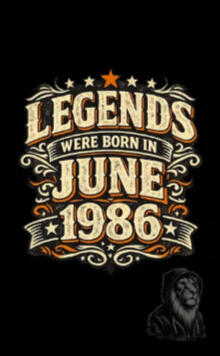 40th Birthday - Legends Were Born in June 1986