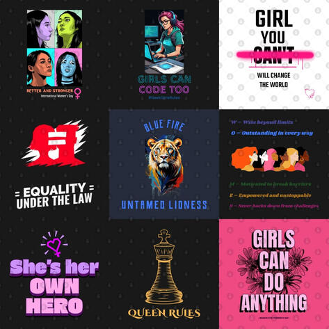 Strong Women Themed Printable Designs Bundle